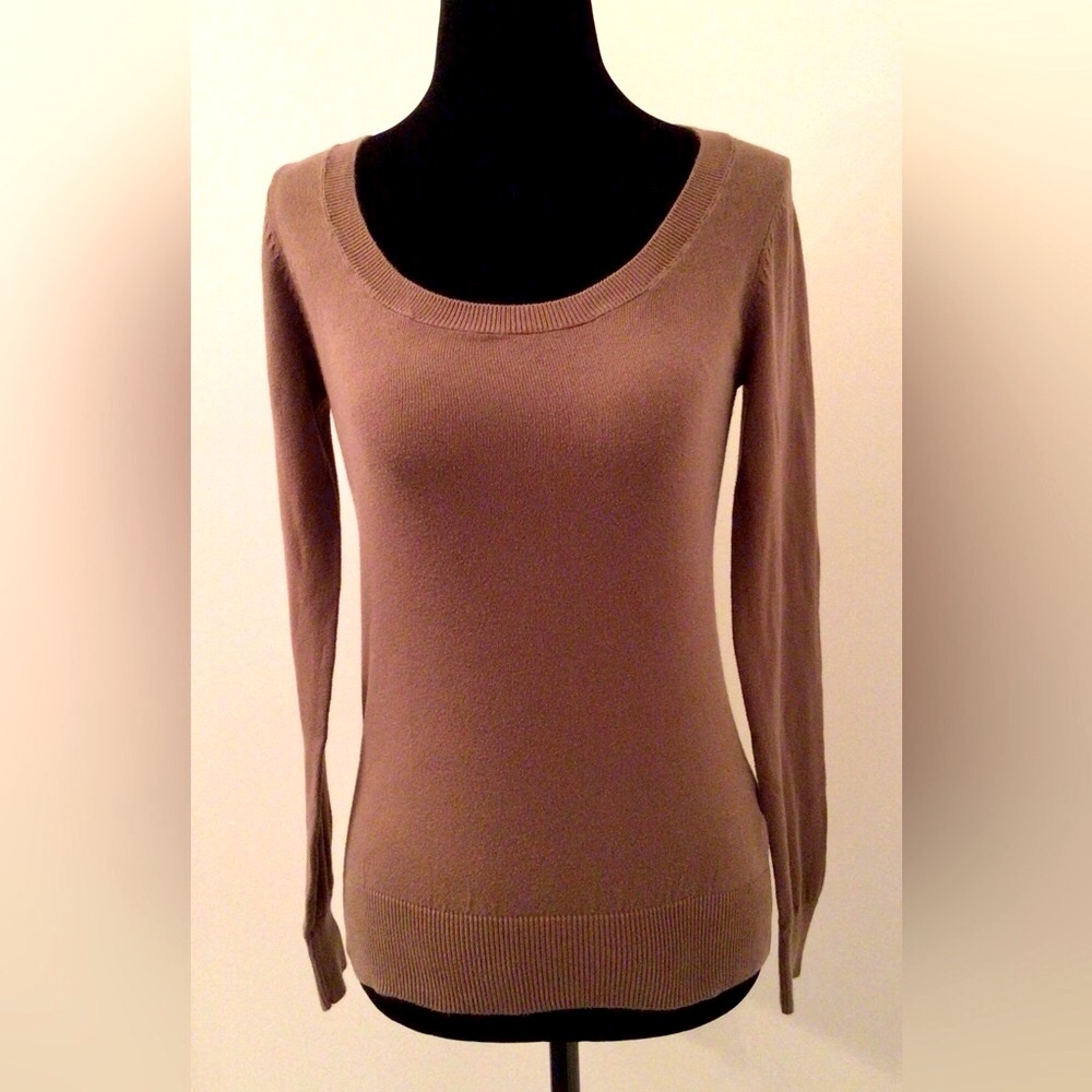 ZARA Moka Brown Cotton Scoop Neck Sweater - Small *BUNDLE OFFER*